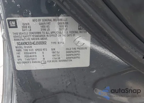 2012 Buick Enclave Leather z USA, uszkodzony, nr VIN 5GAKRCED4CJ300362